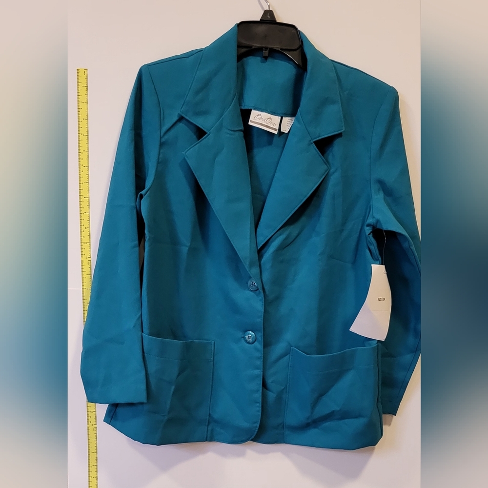 New Bent Over Women Turquoise Blue Green Jacket Size 10 Petite